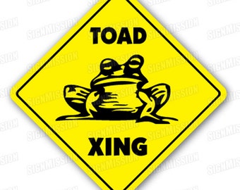 TOAD CROSSING Sign xing lovers cage toads frog gift