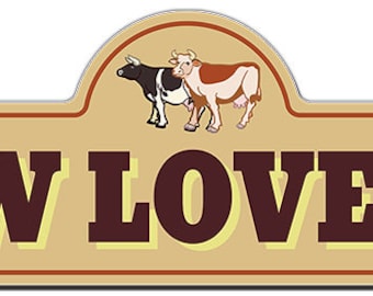 Cow Lover Street Sign | Indoor/Outdoor | Funny Home Decor for Garages, Living Rooms, Bedroom, Offices | SignMission personalized gift