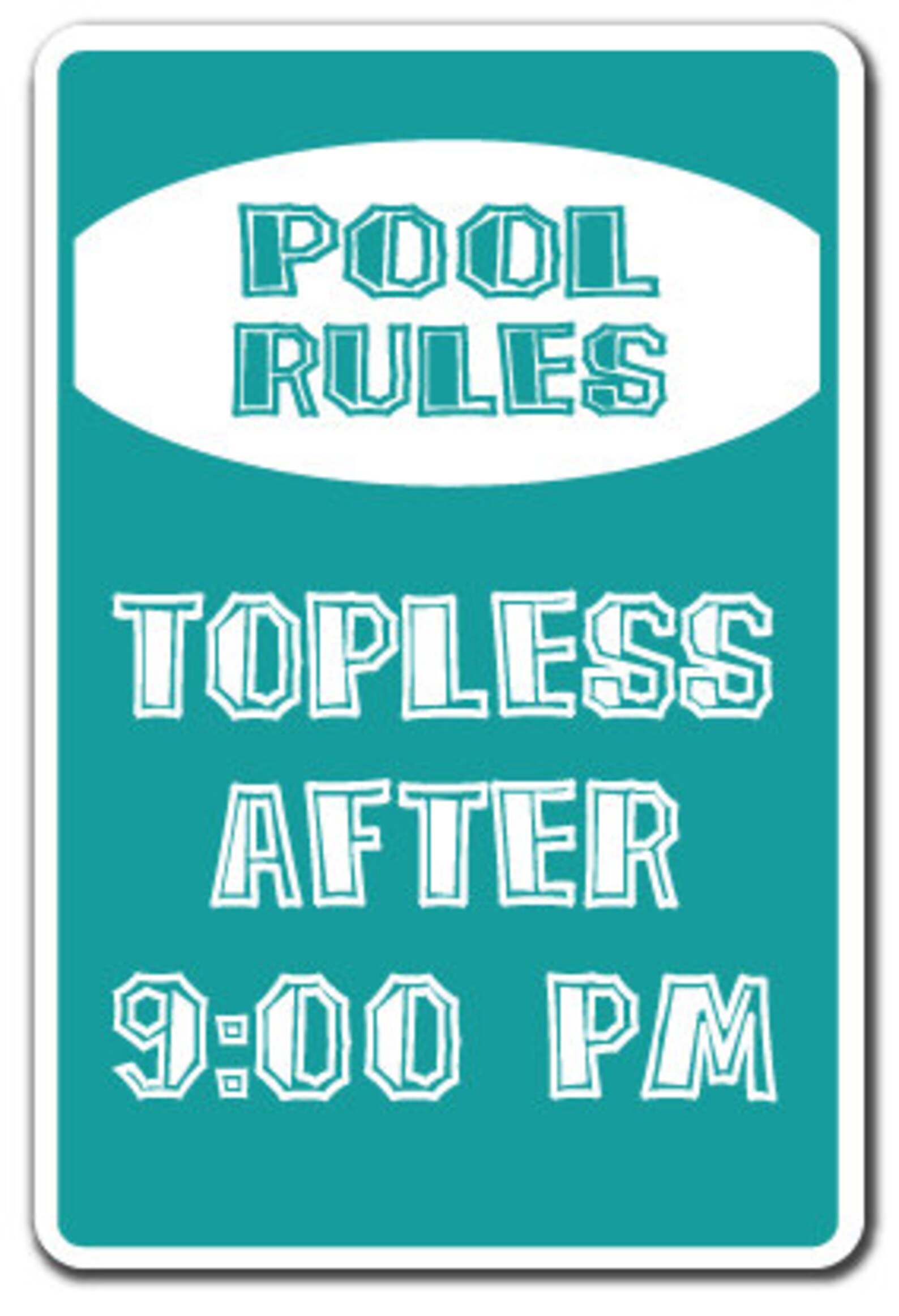 Pool Rules Parking Sign Gag Novelty Gift Funny Swim Swimming - Etsy