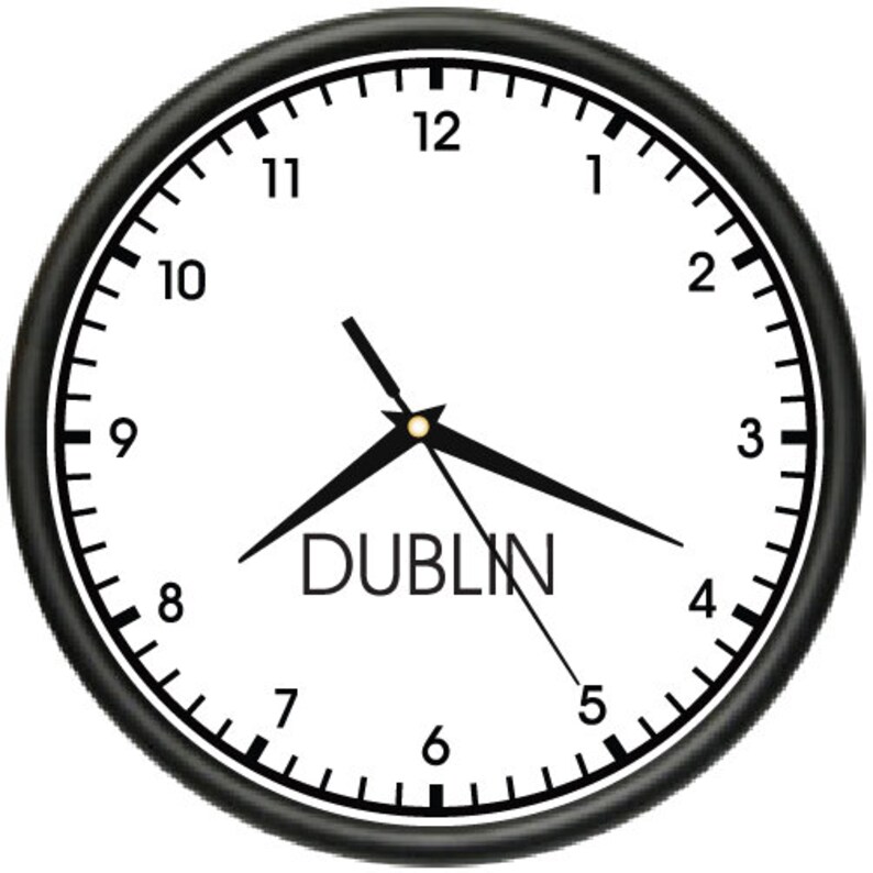 DUBLIN TIME Wall Clock World Time Zone Clock Office Business Etsy