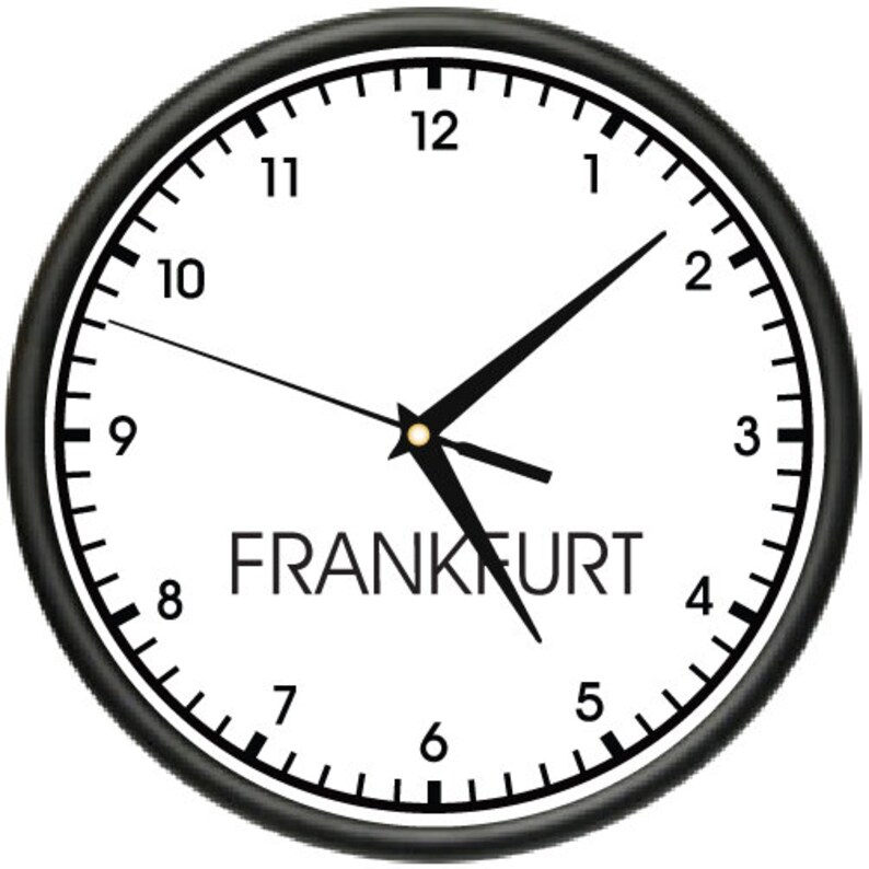FRANKFURT TIME Wall Clock world time zone clock office Etsy