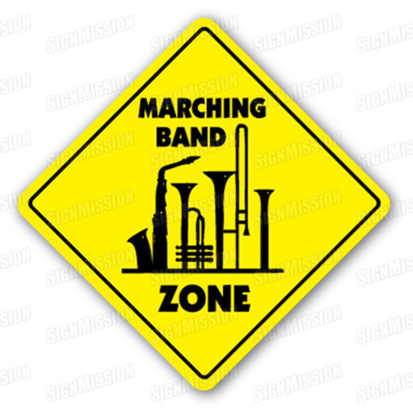 MARCHING BAND ZONE Sign High School Instruments Gift Etsy