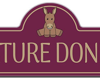 Miniature Donkey Street Sign | Indoor/Outdoor | Funny Home Decor for Garages, Living Rooms, Bedroom, Offices | SignMission personalized gift