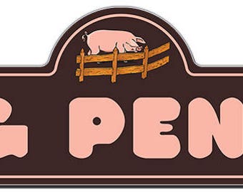 Pig Pen Street Sign | Indoor/Outdoor | Funny Home Decor for Garages, Living Rooms, Bedroom, Offices | SignMission personalized gift