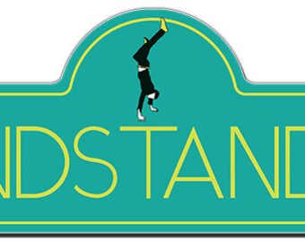 Handstand Street Sign | Indoor/Outdoor | Funny Home Decor for Garages, Living Rooms, Bedroom, Offices | SignMission personalized gift