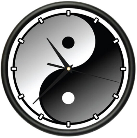 Yin Yang Wall Clock Karma Feng Shui Asian Ying Gift Etsy
