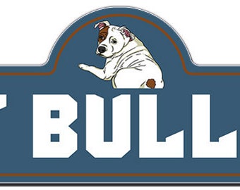 Pit Bull Street Sign | Indoor/Outdoor | Funny Home Decor for Garages, Living Rooms, Bedroom, Offices | SignMission personalized gift