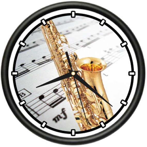 Saxophone Wall Clock Alto Saxophone Player Music Brass Jazz Etsy