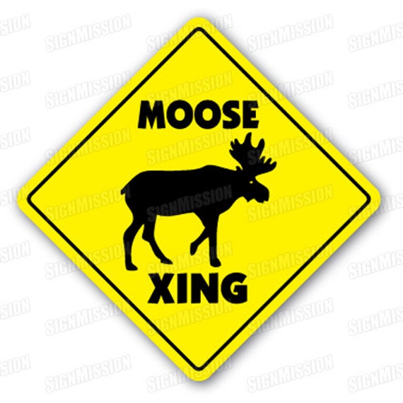 Deer Crossing Sign Outdoor Xing buck doe hunter funny gag novelty caution