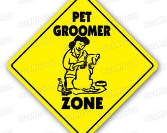 PET GROOMER ZONE Sign xing gift novelty scissors trimmes leash shampoo dryer