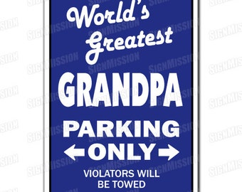 WORLD'S GREATEST GRANDPA Novelty Sign gift grandchildren grand kids grandfather
