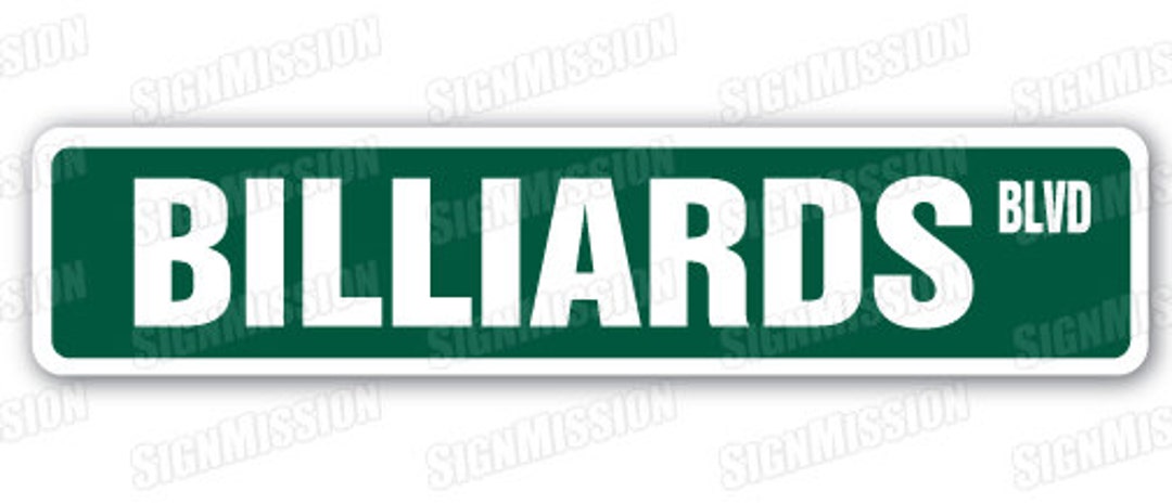 BILLIARDS Street Sign Foosball Pool Cue Pooltable Darts Table - Etsy