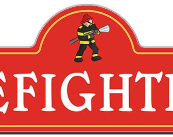 Firefighter Street Sign | Indoor/Outdoor | Funny Home Decor for Garages, Living Rooms, Bedroom, Offices | SignMission personalized gift