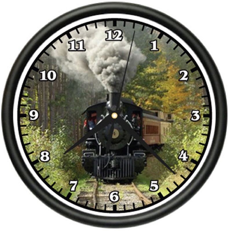 Train Wall Clock Track Railroad Locamotive Model Rr Etsy