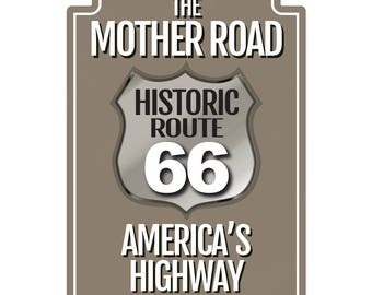 Historic Route 66 Novelty Sign | Indoor/Outdoor | Funny Home Decor for Garages, Living Rooms, Bedroom, Offices | SignMission gift Decoration