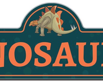 Dinosaur Street Sign | Indoor/Outdoor | Funny Home Decor for Garages, Living Rooms, Bedroom, Offices | SignMission personalized gift