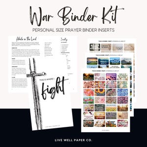 Krieg Binder Kit | Persönliche Größe Gebet Binder Einsätze | Druckbare Gebetstagebuch