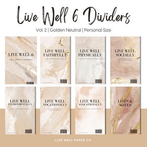 Live Well 6 Dividers Vol. 2 | Golden Neutral | Personal Size