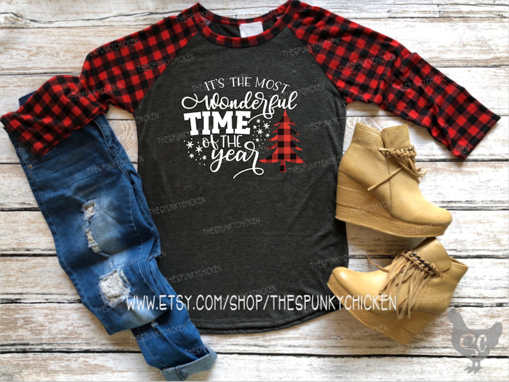 Ladies It's The Most Wonderful Time of the Year Buffalo Check Pla…