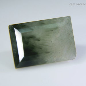 Quartz with Amphibole inclusions, faceted, Brazil.  2.93 carats.