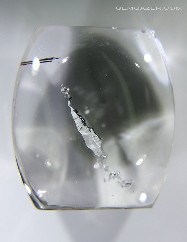 Negative Crystal Inclusions Quartz Cabochon With Negative Crystal Inclusion, Madagascar. 98.81 ...