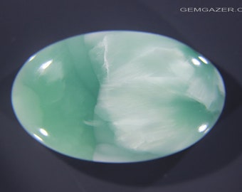 Victoria Stone / Imori Stone cabochon, Aqua-green, Japan. 35.00 carats.