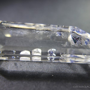 Quartz with blue Fluorite crystal inclusions, faceted, Madagascar.  43.02 carats.