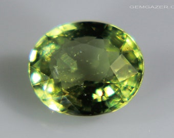 Sapphire, yellow-green faceted, Madagascar. 1.42 carats.