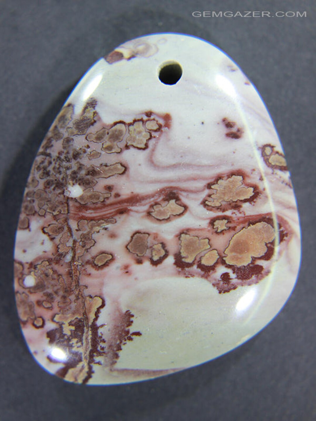 Dendritic Flower Rhyolite Pendant / Cabochon, Drilled China. 85.46 ...