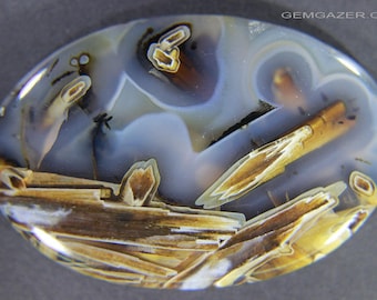 Ankara Stick Agate cabochon, Turkey.  82.36 carats.