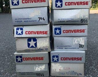 6x vintage converse PACK, rare sizes, 7.5 - 10.5 US, green size 10!