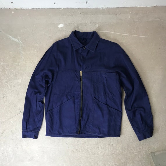 60s Adolphe Lafont jacket with zip bleu de travail