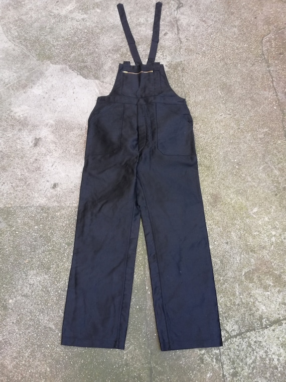 Vintage 1950's French black moleskin workwear over