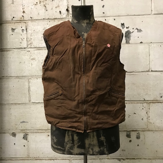 vintage 40s vest french workwear eclair zip