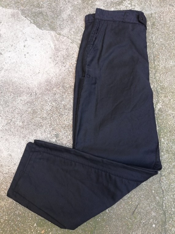 Vintage 1960's French Black Moleskin Pants Deadsto