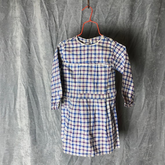 40s kids dress vintage french workwear dead stock