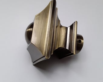 Antique Gold/Chrome Matt Metal Curtain Pole Finial 'Verdy' - For Ø19mm Curtain Pole (PACK OF 1)