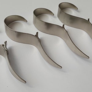 Shiny Silver S-Shaped Curved Cobra Curtain Hooks, Shower Curtain Hooks, Decorative Metal Large Curtain Hooks Boho Minimalist Decor Ø35mm