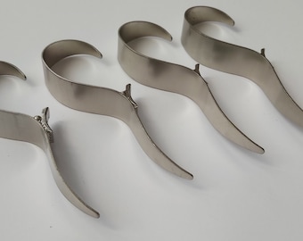 Shiny Silver S-Shaped Curved Cobra Curtain Hooks, Shower Curtain Hooks, Decorative Metal Large Curtain Hooks Boho Minimalist Decor Ø35mm