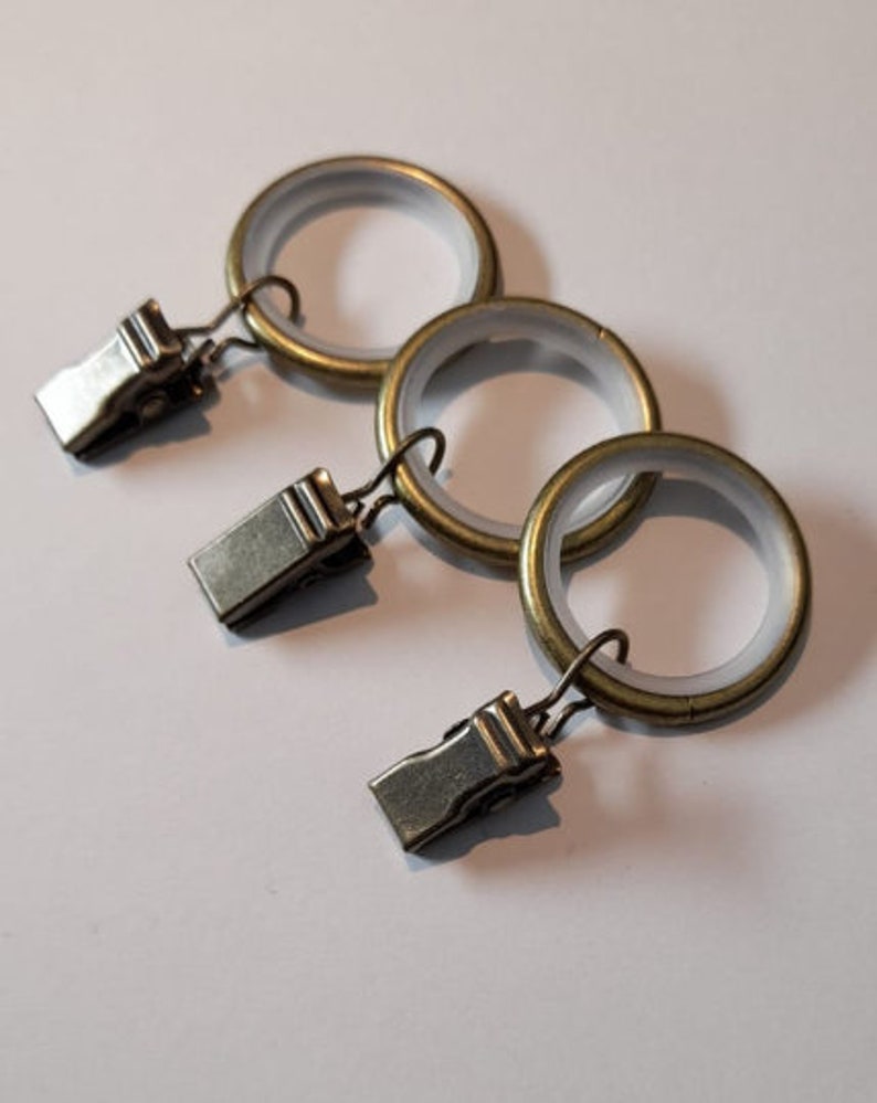 Silent sliding curtain rings clips Ø30mm Gold Pack of 10 Etsy