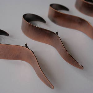 Antiek koperen S-vormig gebogen gordijn cobrahaken, douchegordijnhaken, decoratieve metalen grote gordijnhaken Boho minimalistisch decor Ø35 mm