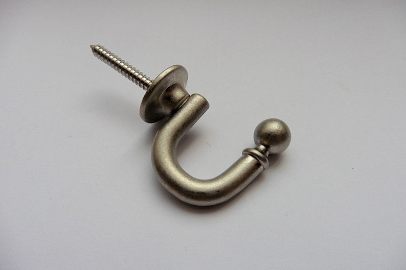 Antique Silver 35mm Pack of 2 Classic Mini Curtain Hook Holdbacks