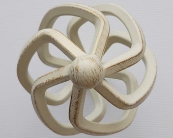 Curtain Pole End Finials 'Grande' - Vintage White Ø16mm / 0.62 inch diameter curtain pole (Pack of 1)