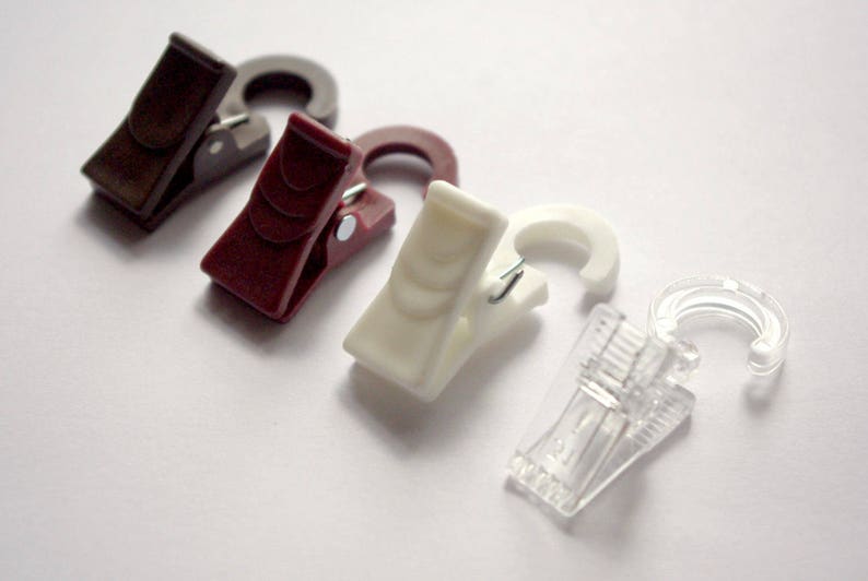 Plastic Curtain Clips With Rotatable Hooks O10mm Pack Of 30 Etsy