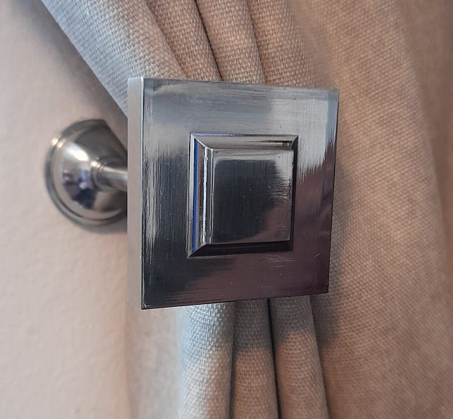 Square Curtain Holdbacks Shiny Silver 105mm - Etsy UK