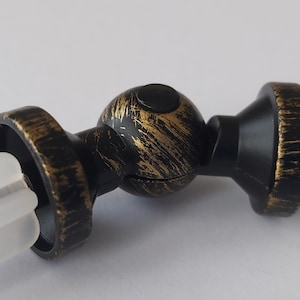 Bay Window Vintage Black Curtain Pole Connector 16mm (Pack of 1)