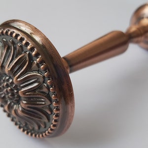 Antique Copper &#39;Camomile&#39; Metal Curtain Holdbacks – 120mm Tiebacks, Pullbacks, Drapery Holders, Curtain Ties