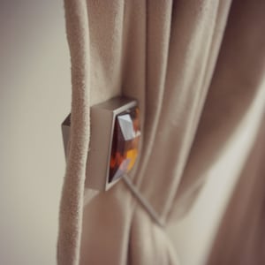 Magnetic Silver/Gold Crystal Curtain Holdback - 200mm Tieback, Pullback, Drapery Holder Magnetic Curtain Tie Back (PACK OF 1)