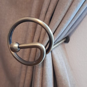 Antique Gold/Antique Silver &#39;Spiral&#39; Metal Curtain Holdbacks – 150mm Tiebacks, Pullbacks, Drapery Holders, Curtain Ties (Set of 2)