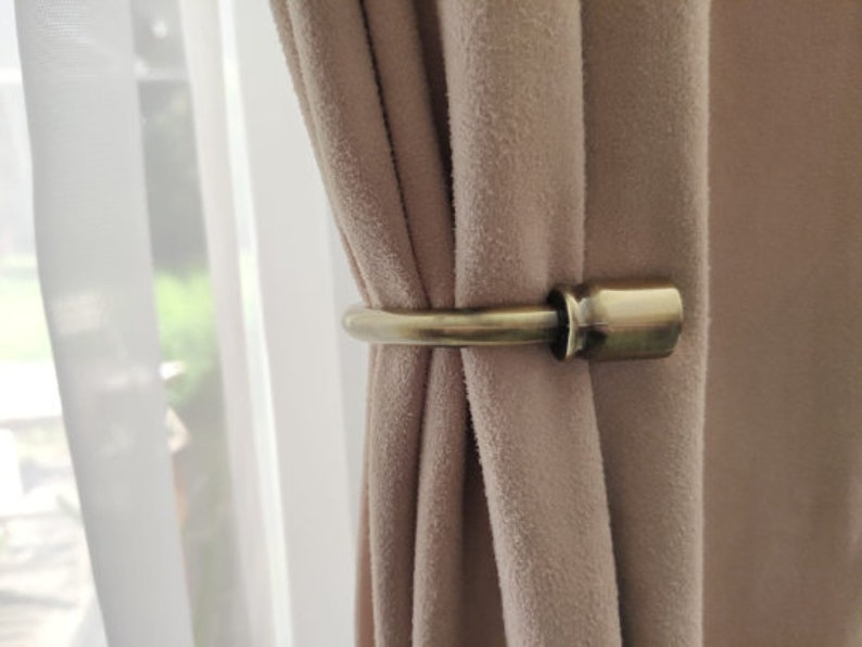 Classic Minimalist Curtain Holdbacks, Antique Brass Holdbacks, Tiebacks, Housewarming Gift, Modern Decor, Antique Gold 150mm Pack of 2 image 9